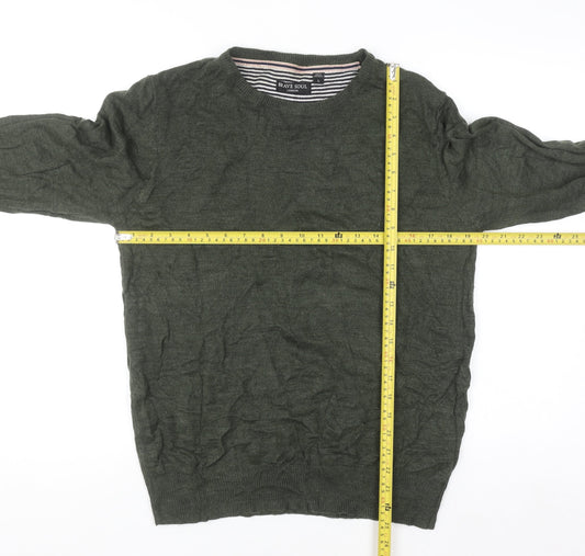 Brave Soul Men’s Green Crew Neck Pullover Jumper Size L