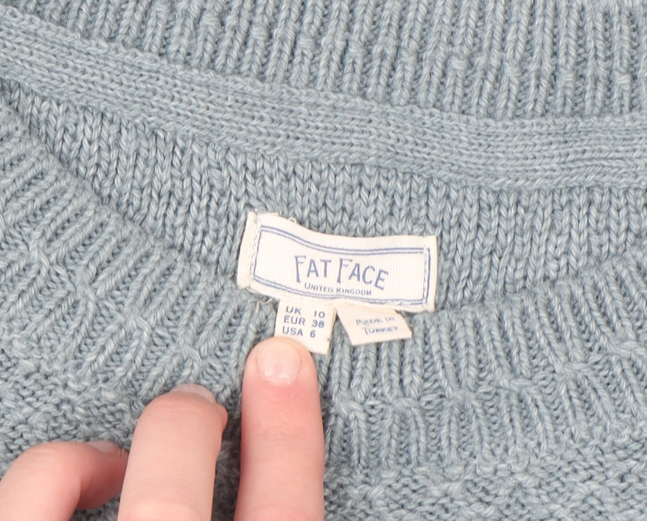 Additional view of FatFace Women's Blue Crew Neck Knit Jumper, size 10