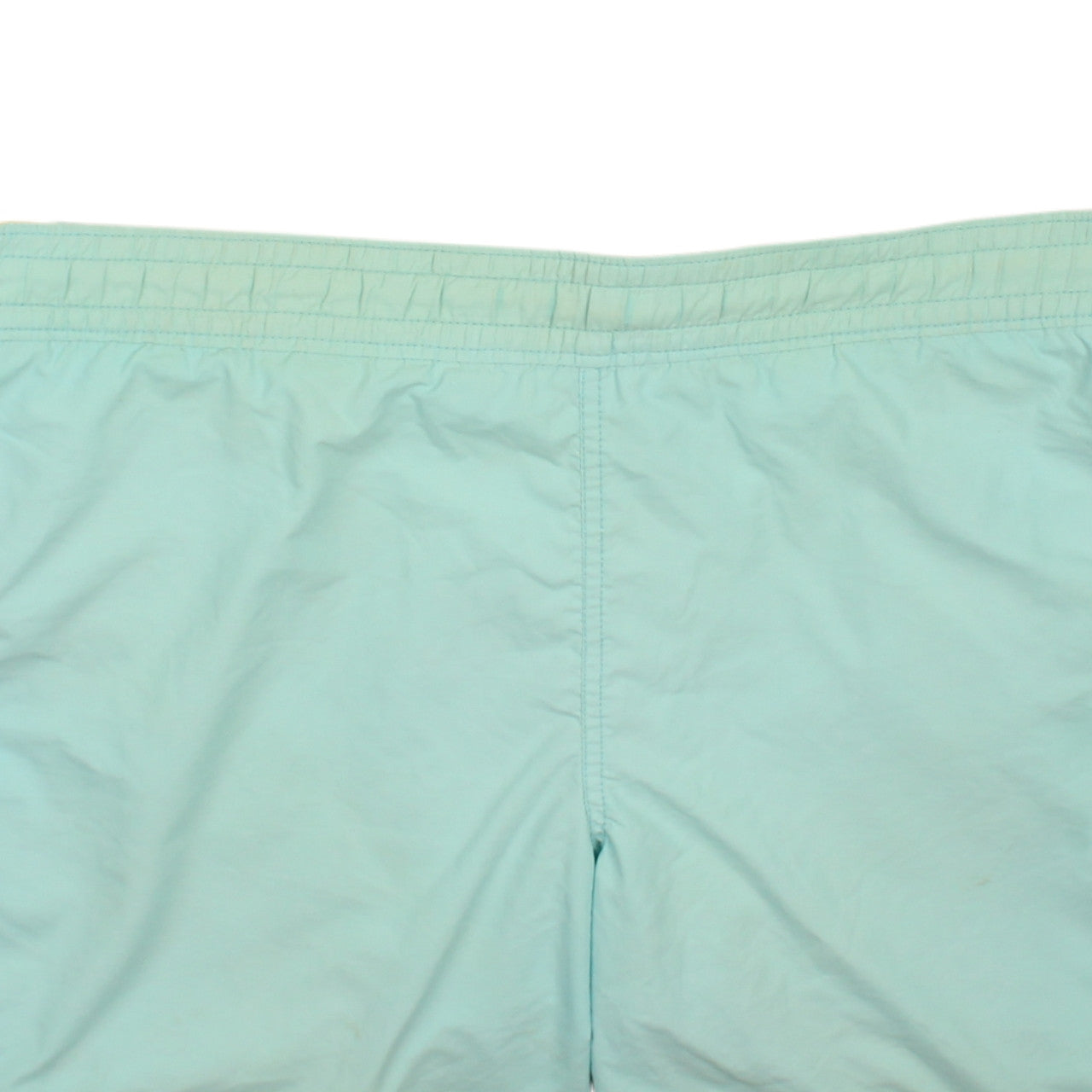 Brand and care label for Ralph Lauren Men’s Blue Swim Shorts, size S, Elastic Waist Quick Dry