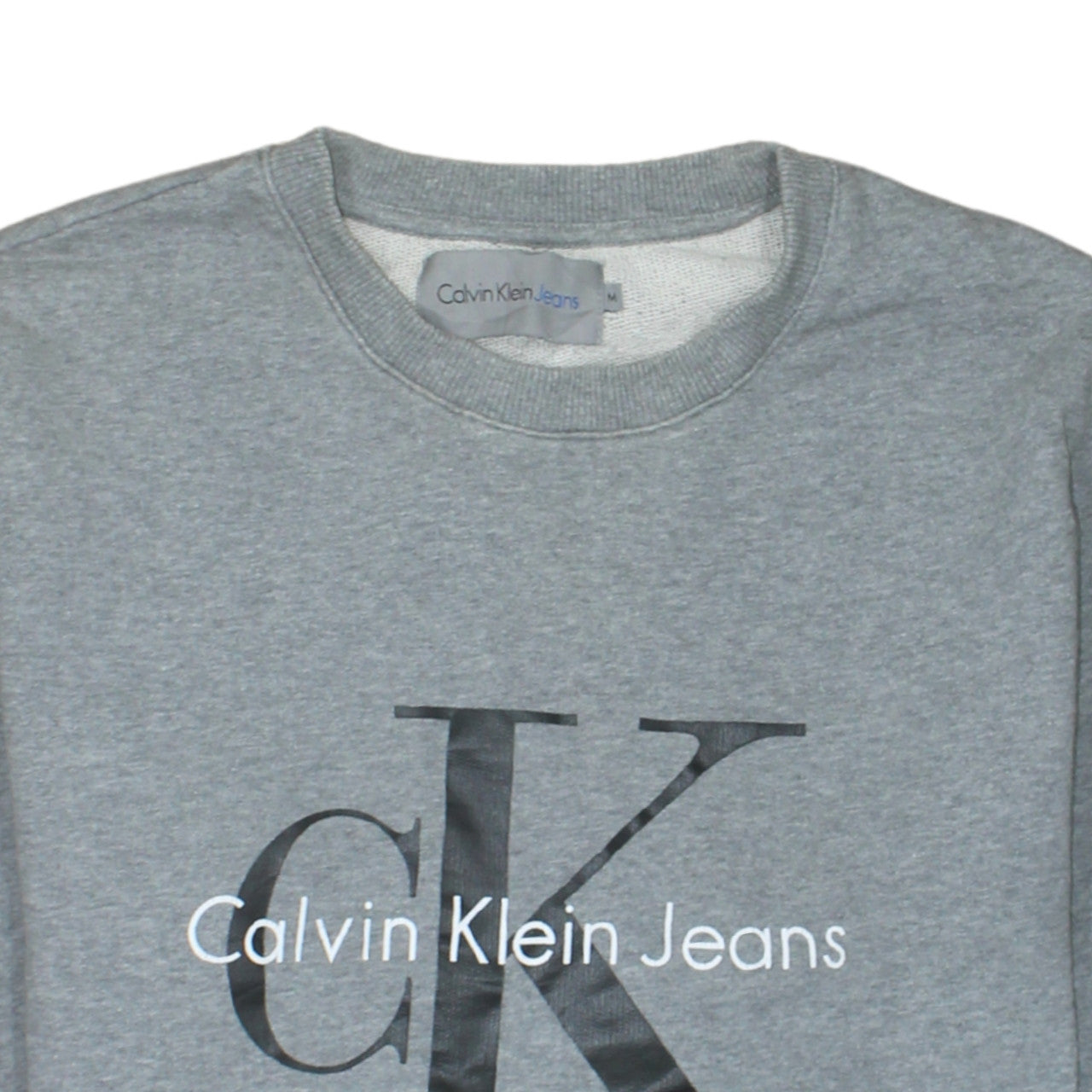 Additional view of Calvin Klein Jeans Men's Grey Logo Crew Neck Sweatshirt M