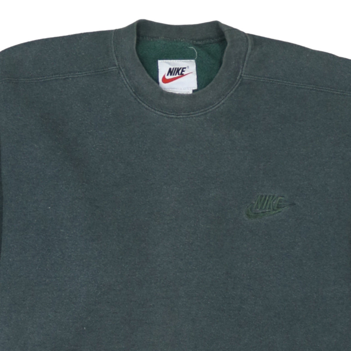 Additional view of Nike Men’s Green Embroidered Logo Crew Neck Sweatshirt, size M