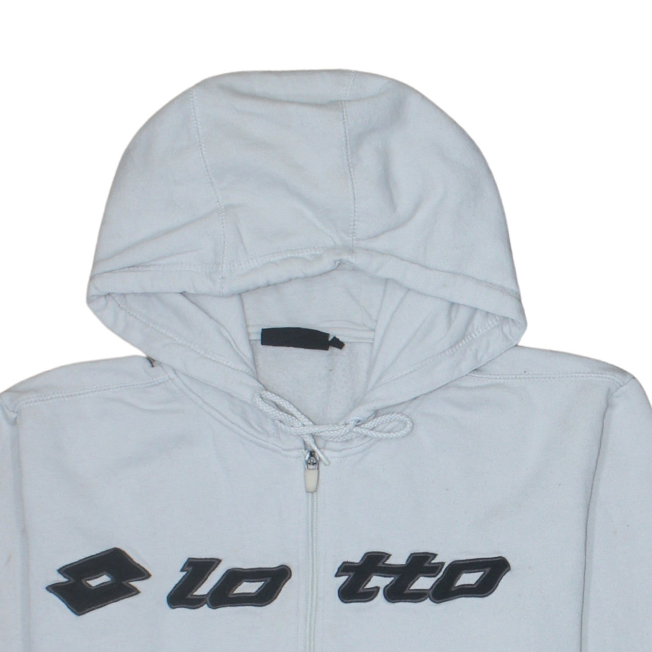 Lotto Men's White Full Zip Hoodie Size L Sports Fleece Sweatshirt