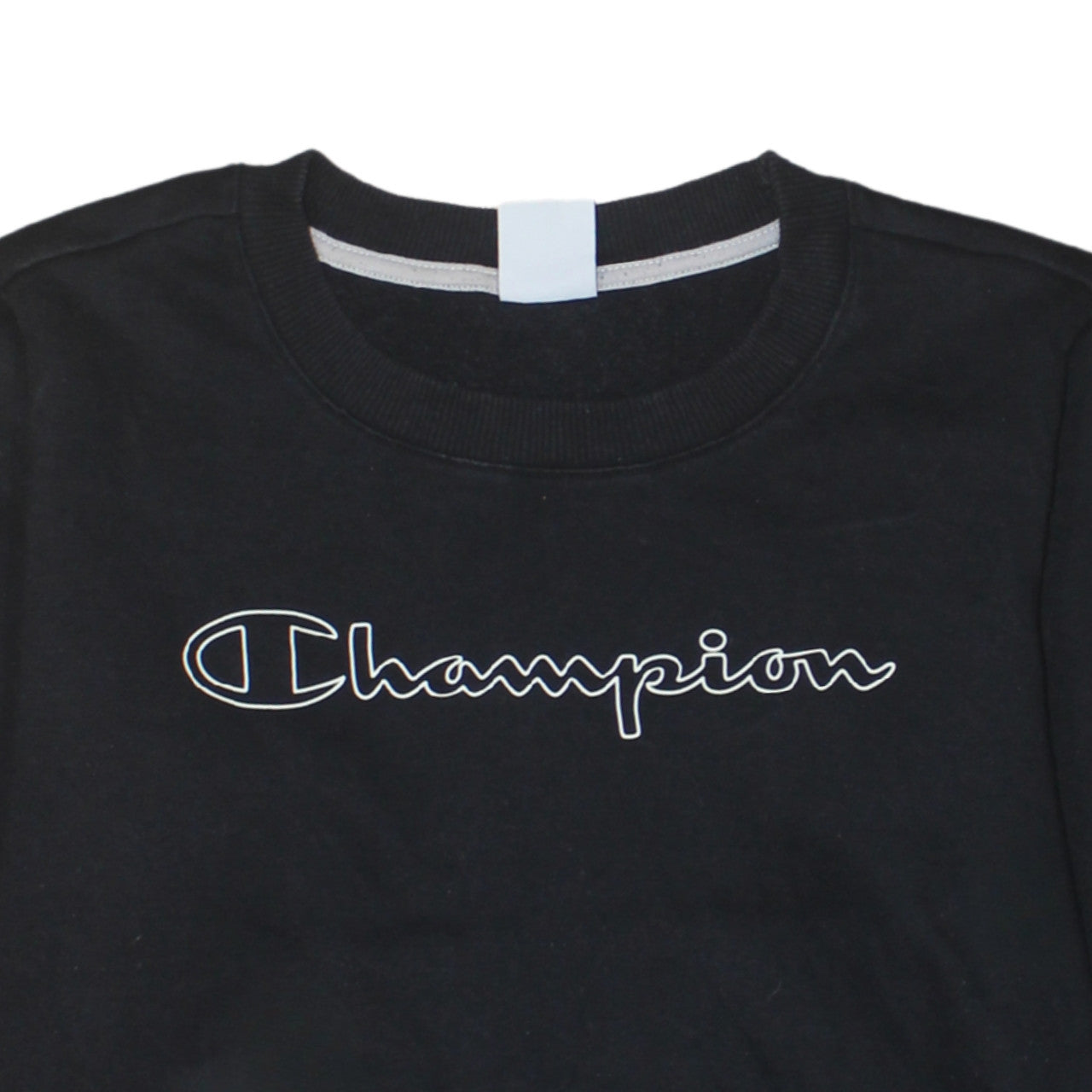 Additional view of Champion Men's Black Logo Crew Neck Sweatshirt, size M, Regular Fit
