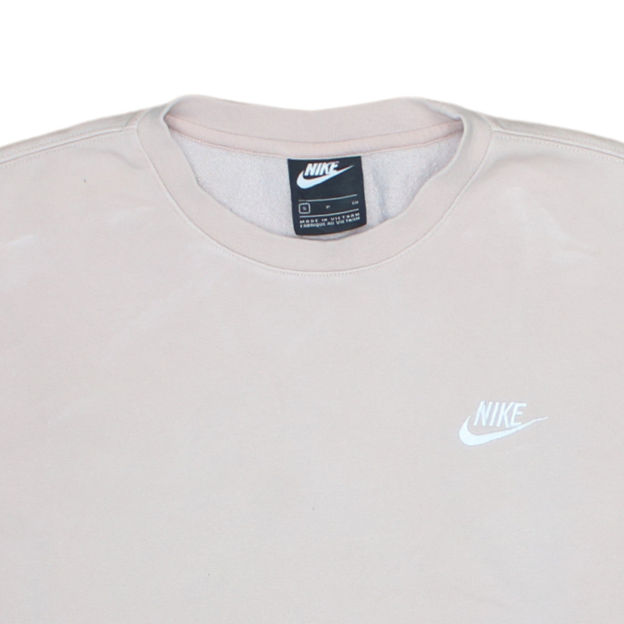 Nike Men's Beige Small Pullover Fleece Sweatshirt Crew Neck