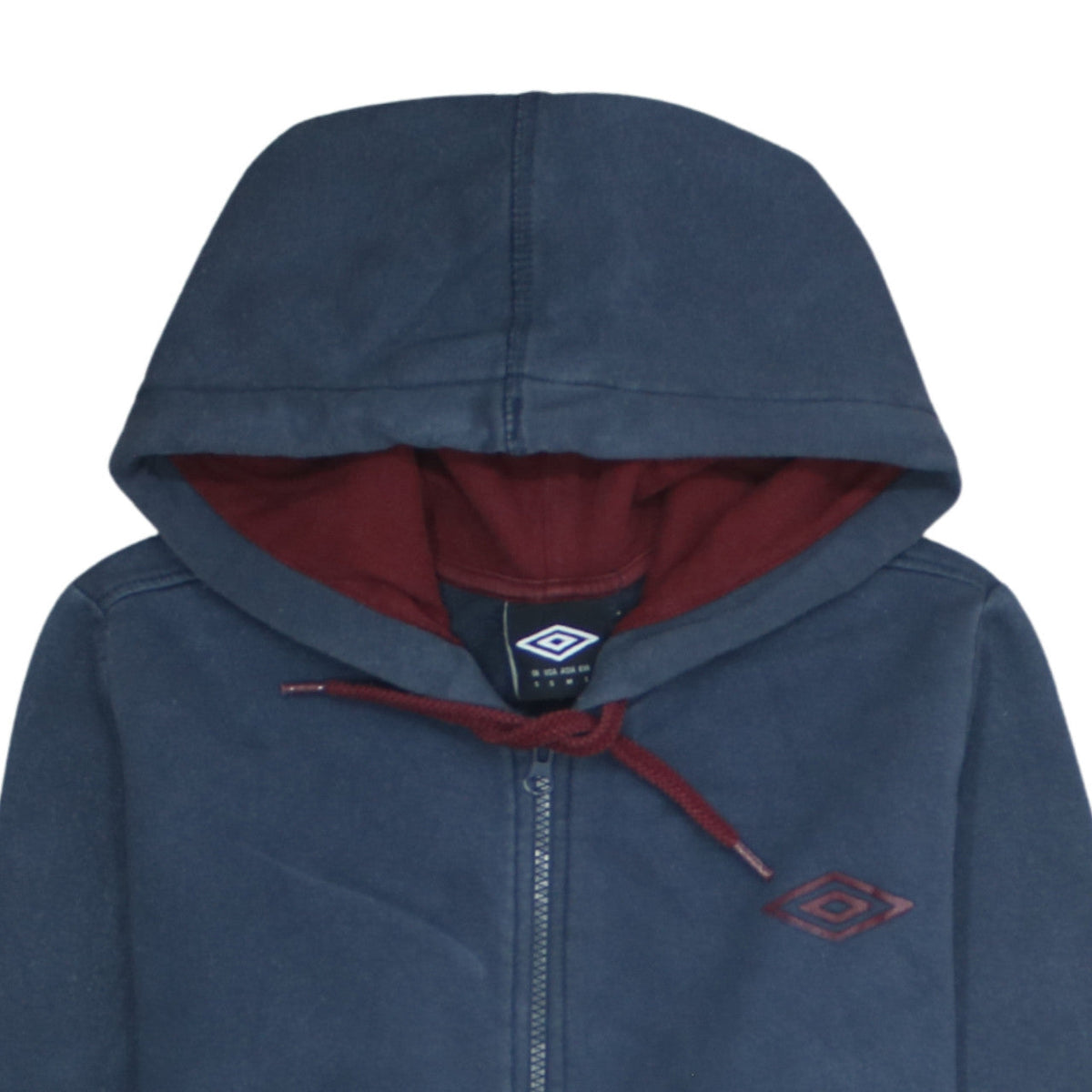 Additional view of Umbro Men's Blue Full Zip Hoodie, size S, Sports Fleece