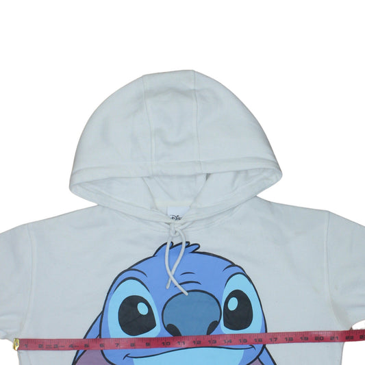 Disney Women White Stitch Hoodie Small Primark Cares Pullover
