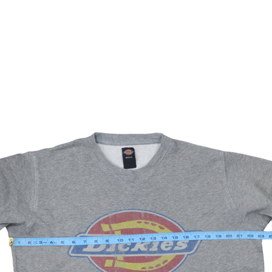 Dickies Men's Grey Medium Athletic Sweatshirt - Logo Print Cotton Blend