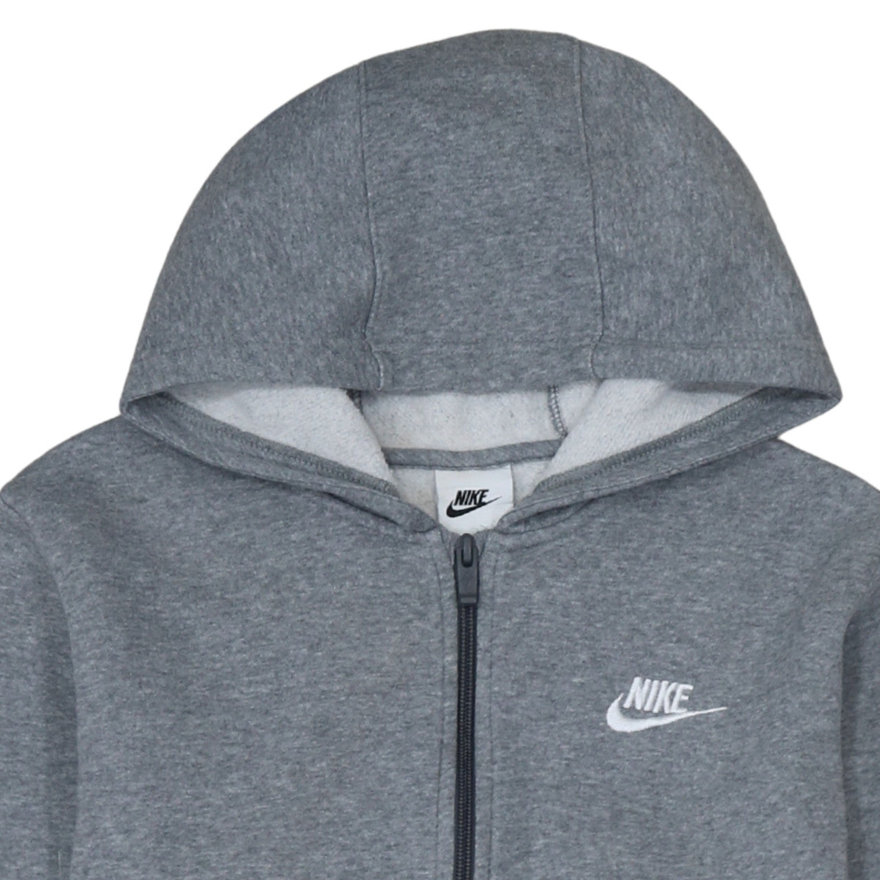Nike Boys Grey Full Zip Hoodie XL 158-170cm Fleece Lined Sweatshirt