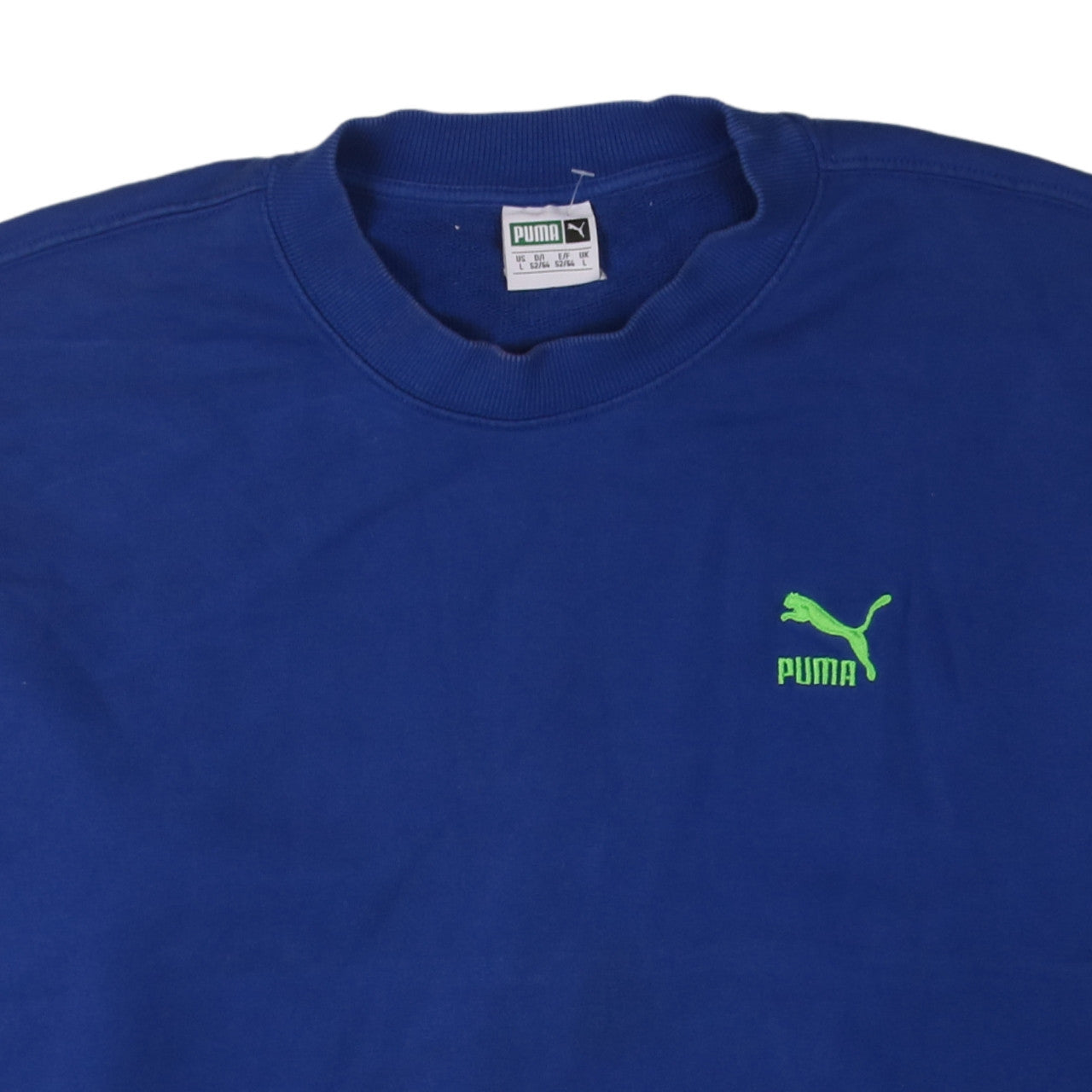 Puma Mens Blue Crew Neck Logo Pullover Sweatshirt Size L