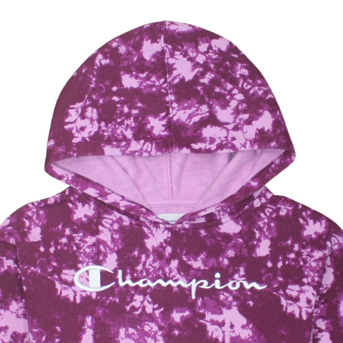 Additional view of Champion women’s purple tie dye hoodie small pullover cotton blend