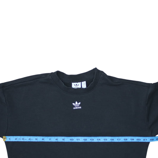 Adidas Womens Black Crew Neck Pullover Sweatshirt XS Classic Fit