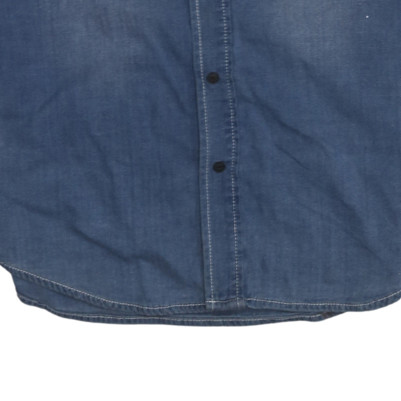 Superdry Men's Blue Denim Long Sleeve Button-Up Shirt M