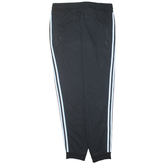 Adidas Womens Black Jogger Trousers Size L 16-18 Stripe Activewear
