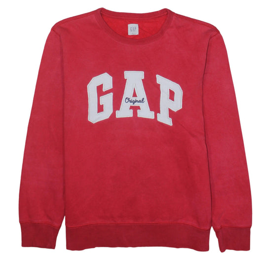 Gap Women Red Crew Neck Pullover Sweatshirt Size S Cotton Blend