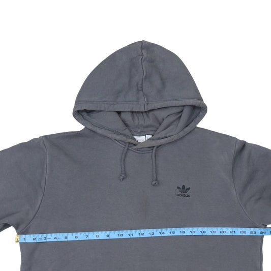 Adidas Men's Grey L Hoodie Track Jacket with Logo & Pocket