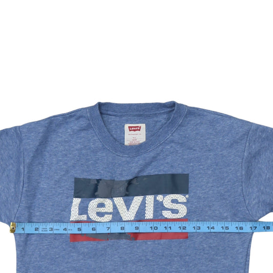 Levi's Girls Blue Graphic Logo Long Sleeve T-Shirt Dress Size 10 Years