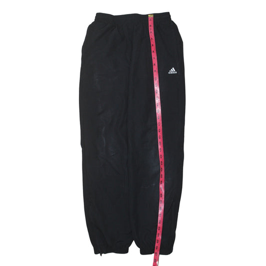 adidas Boys Black Track Pants 13-14 Years Elastic Waist Moisture Wicking