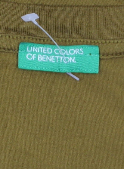 United Colors of Benetton Women’s Brown V-Neck Cotton T-Shirt M
