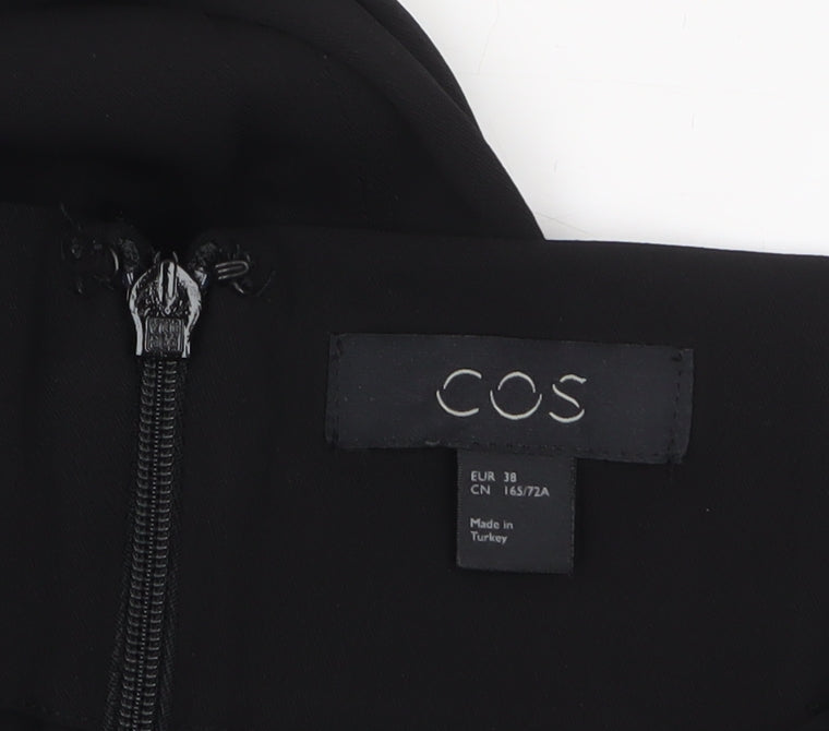 COS Women’s Black Wide-Leg Cropped High Rise Trousers Size 10