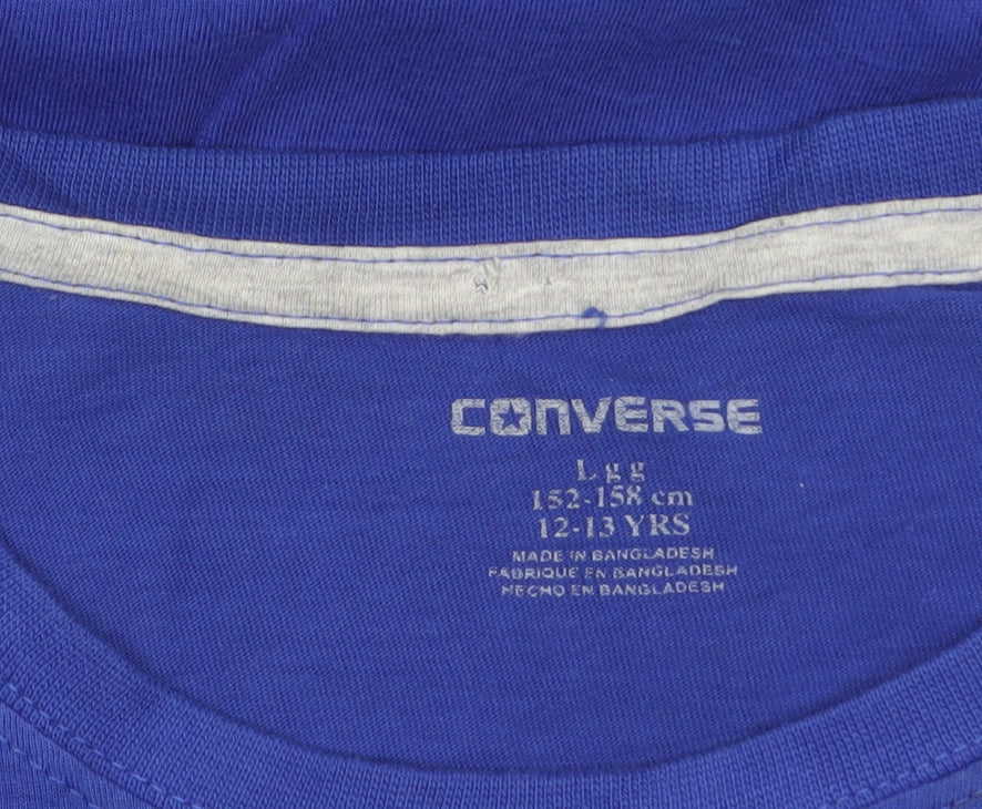 Converse Boys Blue Logo T-Shirt 12-13 Years Cotton Casual Top