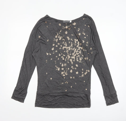 Mint Velvet Women’s Grey Sequin Animal Print Long Sleeve Top XS