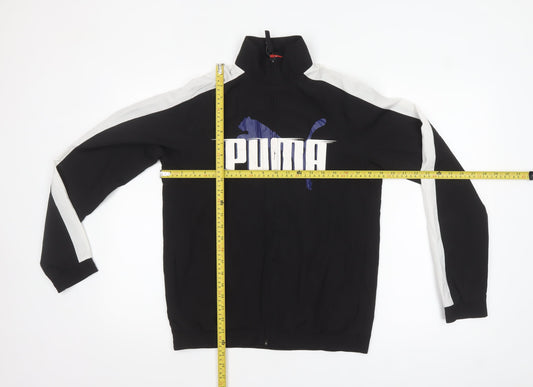 Puma Men's Black Stand-Up Collar Full Zip Track Jacket Size 164