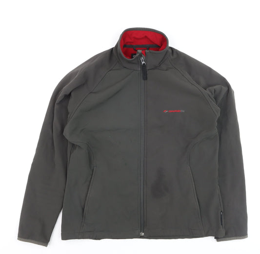 Mountain Life Women's Black Softshell Jacket Size 12 Windproof Lined Outdoor