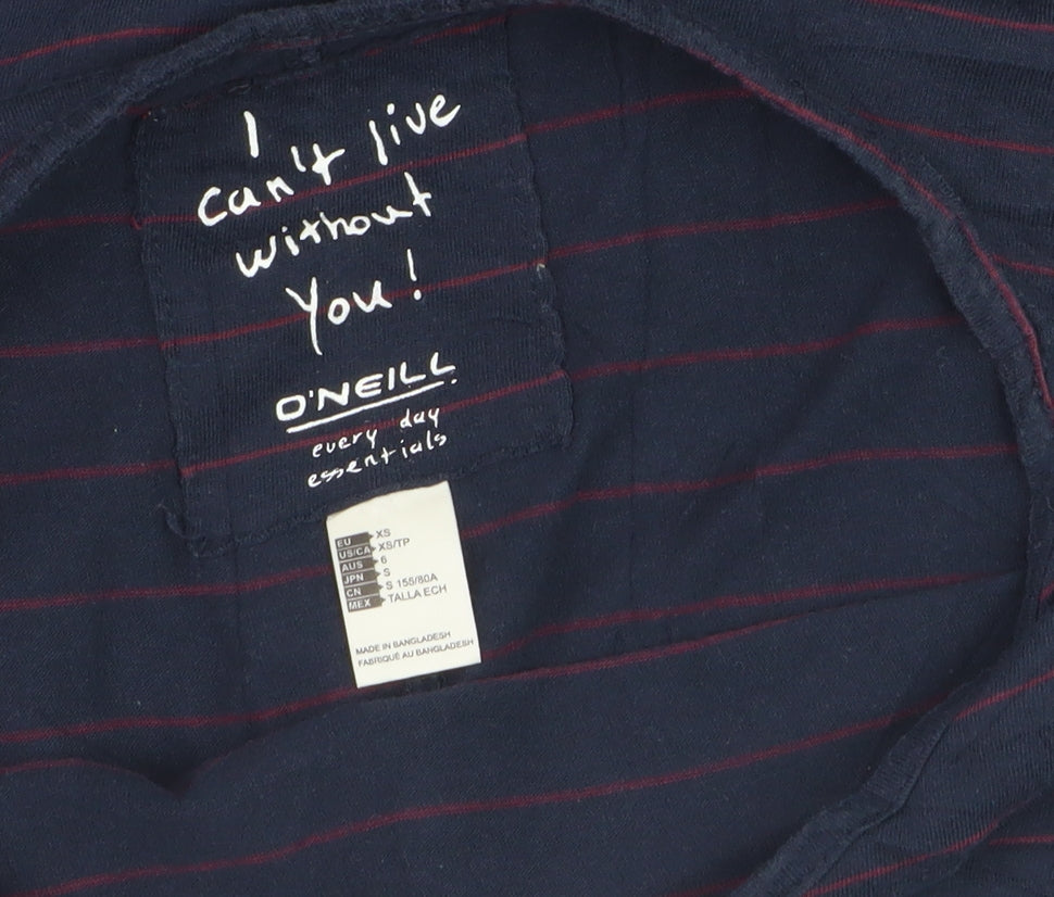 Additional view of O'Neill Women's Blue Striped Long Sleeve Cotton T-Shirt XS