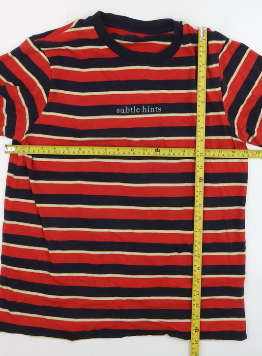 Urban Outfitters Men's Multicoloured Striped Cotton T-Shirt M