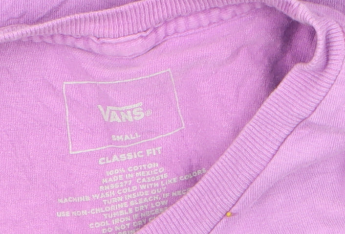 Vans Women’s Purple Classic Fit Cotton T-Shirt Size S