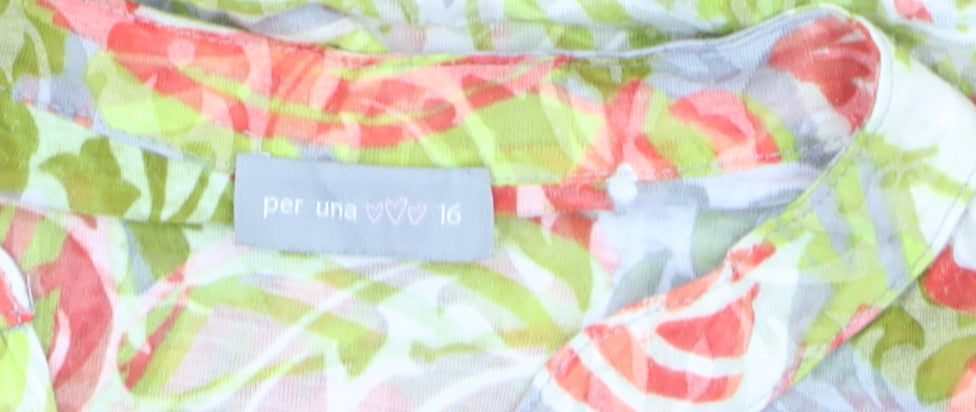 Marks and Spencer Per Una Women's Multicoloured Floral Tunic Blouse Size 16