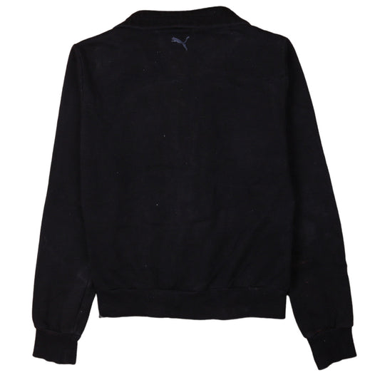 Puma Women's Black Size 8 Track Jacket Full Zip Logo Fleece
