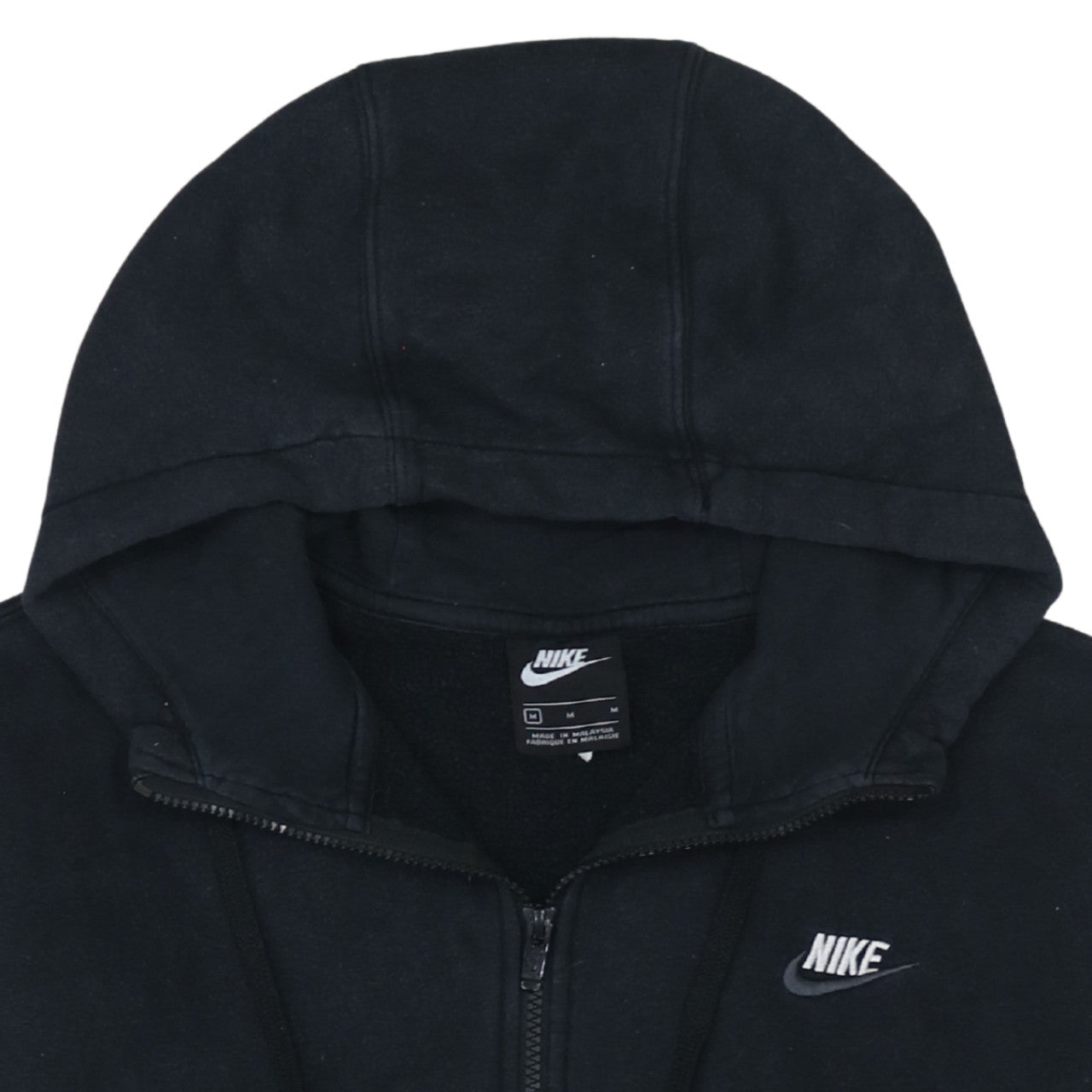 Nike Men's Black Full Zip Hoodie M Fleece Sweatshirt
