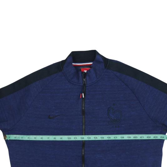 Nike Men's Blue XL Track Jacket Cotton Blend Full Zip France FFF