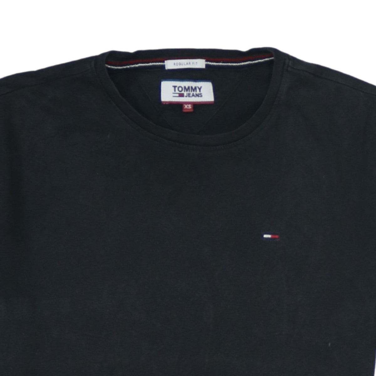 Additional view of Tommy Jeans Men's Black XS Regular Fit Cotton Crew Neck T-Shirt