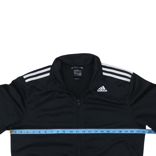 Adidas Men's Black Track Jacket L Full Zip Lightweight Sports Top