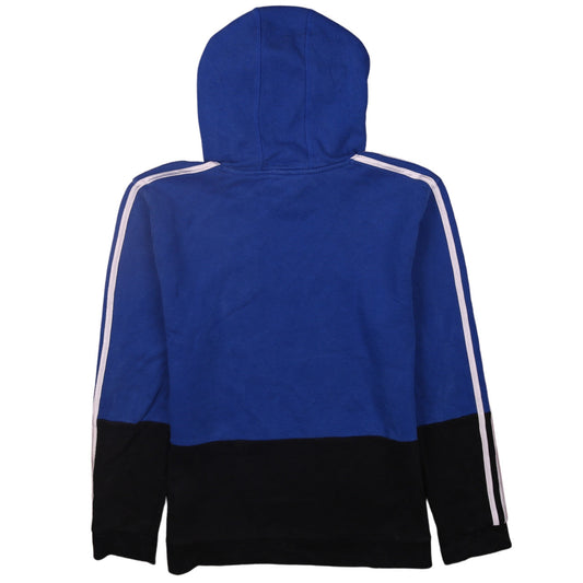 Adidas Womens Blue Pullover Hoodie 18/20 Cotton Blend Logo Sportswear