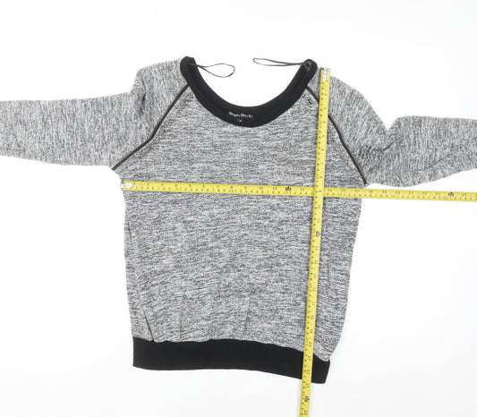 Select Womens Grey Knit Zip Detail Raglan Jumper Size M