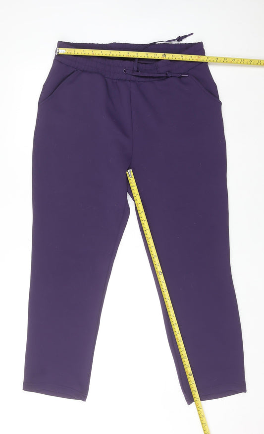 32 Degrees Heat Womens Purple Jogger Trousers L Elastic Waist Thermal