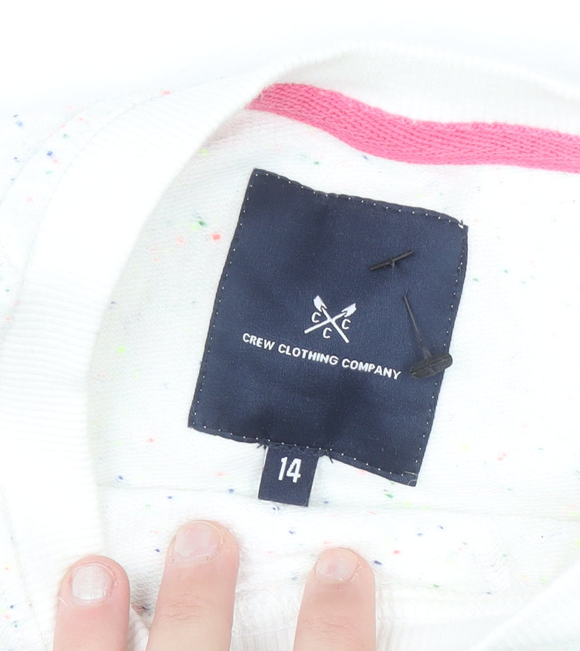 Additional view of Crew Clothing Women White Speckled Surf Pullover Sweatshirt, size 14