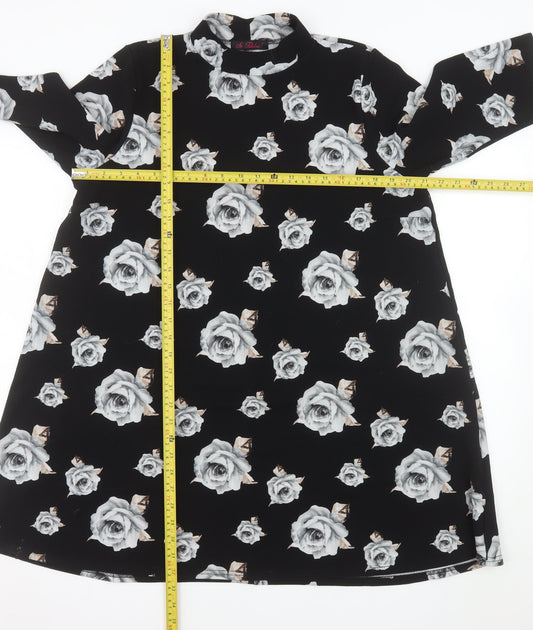 So Fabulous Women’s Black Floral High Neck A-Line Dress Size 22