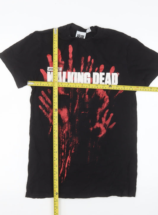 The Walking Dead Men's Black Graphic T-Shirt XS Short Sleeve