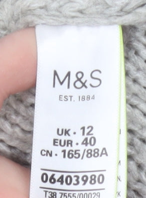 Additional view of Marks & Spencer Women Grey Cable-Knit Jumper, size 12