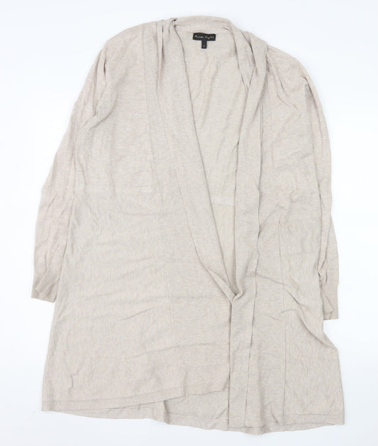 Phase Eight Women Beige Long Sleeve Open Cardigan UK 16 Viscose Blend