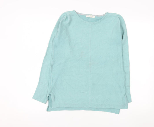 White Stuff Women’s Blue Cotton Pullover Jumper Size 8