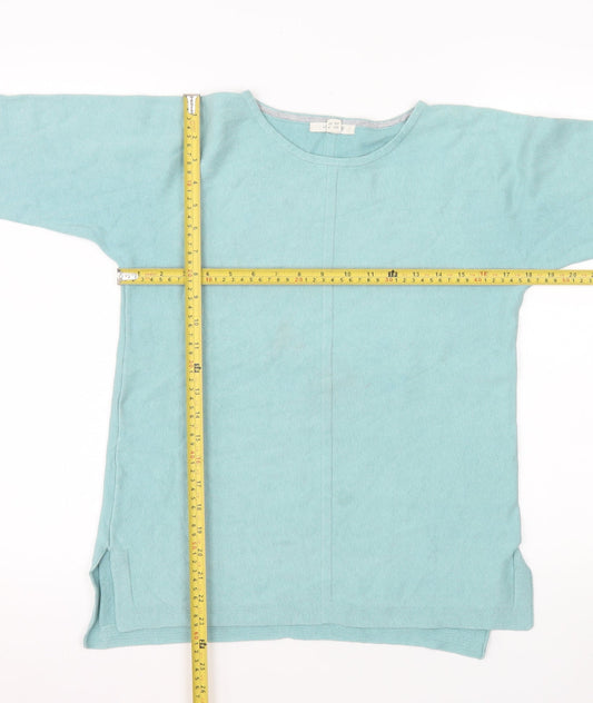 White Stuff Women’s Blue Cotton Pullover Jumper Size 8
