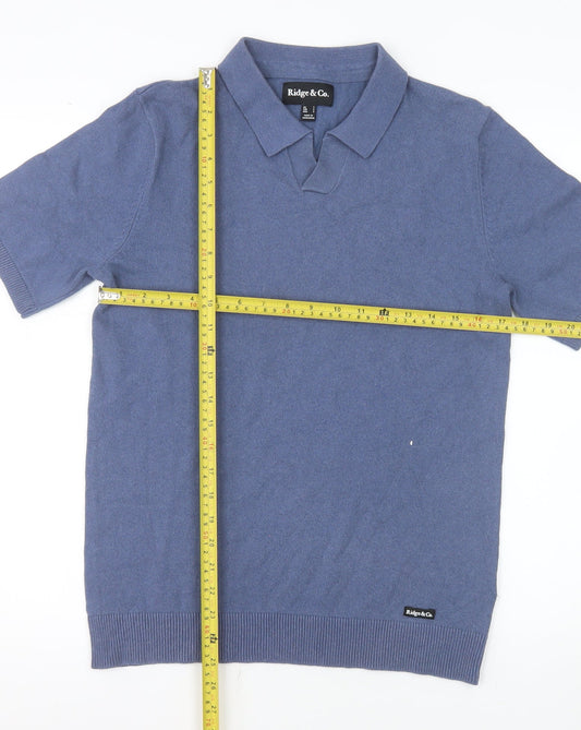 Ridge & Co. Men's Blue Cotton Blend Short Sleeve Polo Shirt Size S