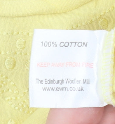 Honor Millburn Women's Yellow Cotton Embroidered T-Shirt Size 18