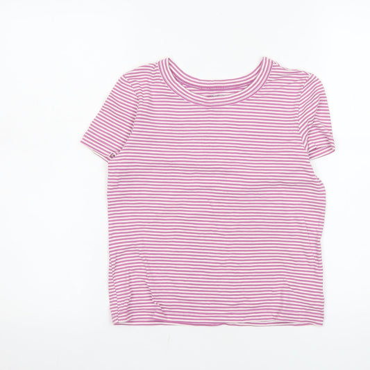 Old Navy Teens Pink Striped Fitted Short Sleeve T-Shirt XL