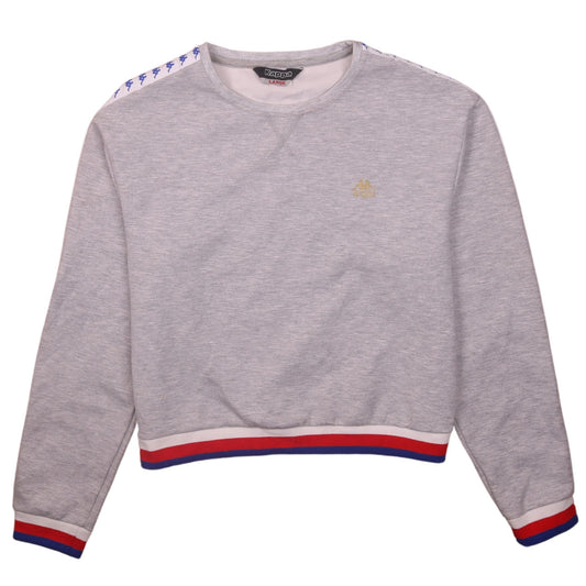 Additional front view of Kappa Women Grey Crew Neck Pullover Sweatshirt, size L